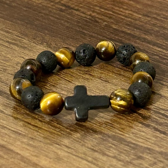 Handmade Beaded Cross Bracelet Father & Son Set - Picture 3 of 4